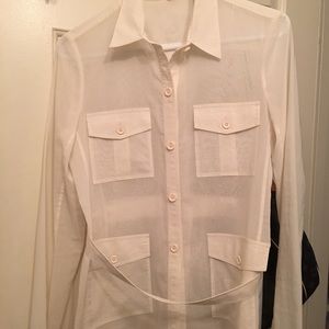 Theory white belted top small